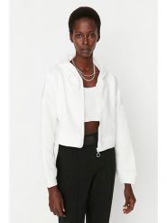 Trendyol Bluza w kolorze białym rozmiar: M. Białe bluzy Trendyol, m, bez wzorów, z bawełny, bez kaptura. Za 91.56 zł.