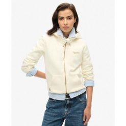 Bluza z kapturem z logo Essential. Białe bluzy Superdry, bez wzorów, z bawełny, bez ramiączek. W wyprzedaży za 321.00 zł.