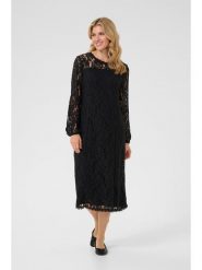 Kaffe Sukienka w kolorze czarnym rozmiar: L. Czarne sukienki Kaffe, na co dzień, l, bez wzorów, z koronki, bez kołnierzyka, bez ramiączek, midi, proste. Za 173.99 zł.