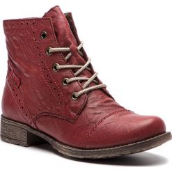 Botki RIEKER - 70800-35 Rot. Czerwone botki Rieker, bez wzorów, z futra, bez obcasa, na obcasie, bez zapięcia. W wyprzedaży za 229.00 zł.