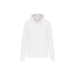 Ekologiczna damska bluza rozpinana z kapturem Kariban. Białe bluzy KARIBAN, s, bez wzorów, z bawełny, z kapturem. Za 238.00 zł.