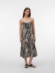 Vero Moda Sukienka w kolorze beżowo-czarnym rozmiar: S. Brązowe sukienki Vero Moda, s, bez wzorów, bez kołnierzyka, bez ramiączek, maxi. Za 113.90 zł.