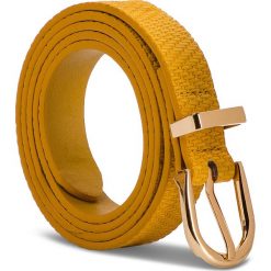 Paski ACCCESSORIES 1W2-008-SS19. Żółte paski ACCCESSORIES, bez wzorów, ze skóry ekologicznej. W wyprzedaży za 13.99 zł.