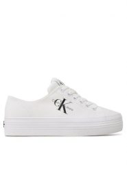 Calvin Klein Jeans Tenisówki Vulc Flatform Essential Mono YW0YW01030 Biały. Białe trampki Calvin Klein Jeans, bez wzorów, z jeansu, bez zapięcia. Za 309.99 zł.