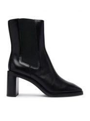 Calvin Klein Botki Block Heel Chelsea Boot Lth HW0HW03177 Czarny. Czarne botki Calvin Klein, bez wzorów, ze skóry, bez obcasa, na słupku, bez zapięcia. Za 799.99 zł.