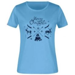 Damska koszulka Jm Christmas Blue 2xl. Niebieskie sukienki 55PROTEC, m, bez wzorów, z bawełny, sportowe, bez kołnierzyka, bez ramiączek, sportowe. Za 118.99 zł.