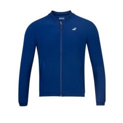 Bluza dresowa damska Babolat Play Jacket do tenisa. Niebieskie bluzy BABOLAT, bez wzorów, z dresówki, bez kaptura. Za 279.99 zł.