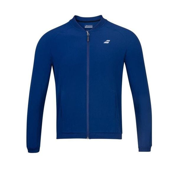 Bluza dresowa damska Babolat Play Jacket do tenisa. Niebieskie bluzy BABOLAT, bez wzorów, z dresówki, bez kaptura. Za 279.99 zł.