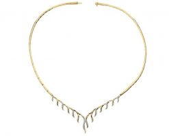 Naszyjnik z żółtego złota z brylantami - 0,27 ct - próba 585. Żółte naszyjniki Apart, z brylantem, złote. Za 21,590.00 zł.