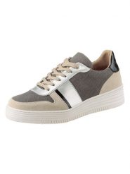 Heine Skórzane sneakersy w kolorze srebrno-beżowym rozmiar: 40. Brązowe trampki Heine, bez wzorów, ze skóry, bez zapięcia. Za 130.99 zł.