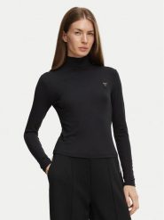 Guess Bluzka V6BP13 K6933 Czarny Regular Fit. Czarne bluzki Guess, xs, z aplikacjami, bez kołnierzyka, bez ramiączek. Za 214.99 zł.
