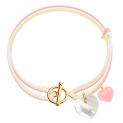 Bransoletka Pure pozłacana z masą perłową. Białe bransoletki Lilou, z perłą, pozłacane. Za 306.00 zł.