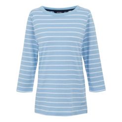 T-shirt Damski W Paski Baylette II. Białe t-shirty Regatta, xs, bez wzorów, bez kołnierzyka, bez ramiączek. Za 58.99 zł.