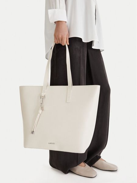 Lasocki Torebka CEO-LSK-X-002-09 Écru. Białe shopper Lasocki, bez wzorów, z materiału, bez dodatków. Za 199.99 zł.
