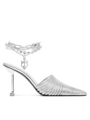 Naked Wolfe Klapki Chromed 00078 Srebrny. Szare klapki Naked Wolfe, bez wzorów, ze skóry, bez obcasa. Za 1,049.00 zł.