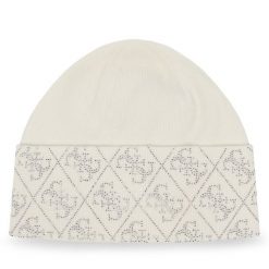 Czapka Guess. Białe czapki Guess, z aplikacjami. Za 214.99 zł.