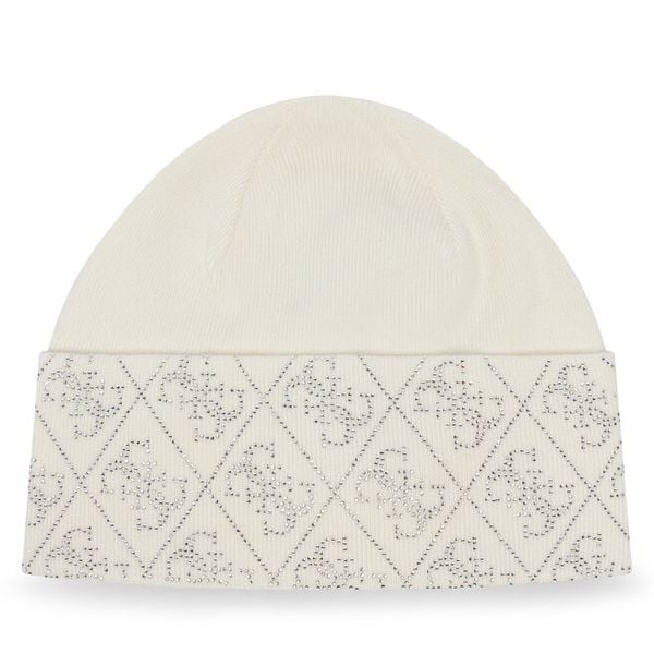 Czapka Guess. Białe czapki Guess, z aplikacjami. Za 214.99 zł.