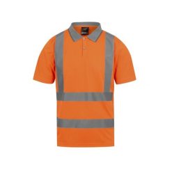 Koszulka polo o wysokiej widoczności Regatta. Brązowe bluzki Regatta, bez wzorów, z materiału, sportowe, bez kołnierzyka, bez ramiączek. Za 84.99 zł.