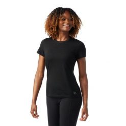 Koszulka z krótkim rękawem damska Smartwool Merino Ss Tee Women s. Czarne bluzki Smartwool, s, bez wzorów, sportowe, bez kołnierzyka, bez ramiączek. Za 299.99 zł.