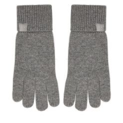 Rękawiczki Calvin Klein. Szare rękawiczki Calvin Klein, bez wzorów, z dzianiny. Za 349.99 zł.