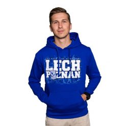 Bluza Lech Poznań "THE BEST CLUB" Niebieska. Niebieskie bluzy KKS LECH POZNAŃ, xl, bez wzorów, z tkaniny, bez kaptura. Za 169.99 zł.