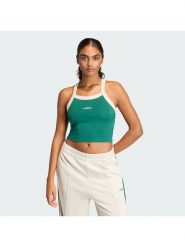 Adidas Top Seasonal Essentials Colorpop JZ0195 Zielony Slim Fit. Zielone topy Adidas, s, bez wzorów, z bawełny, bez kołnierzyka, bez ramiączek. Za 108.99 zł.