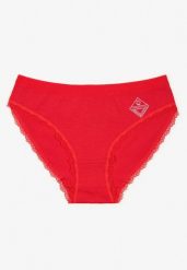 Czerwone Bawełniane Majtki Figi Pillima. Czerwone figi Born2be, l, bez wzorów, z bawełny. Za 4.99 zł.