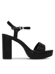 JENNY Sandały R23SS00921 Czarny. Czarne sandały Jenny, bez wzorów, z materiału, bez obcasa, na słupku, bez zapięcia. Za 139.99 zł.