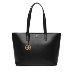 Torebka Beverly Hills Polo Club. Czarne shopper Beverly Hills Polo Club, bez wzorów, bez dodatków. Za 229.99 zł.
