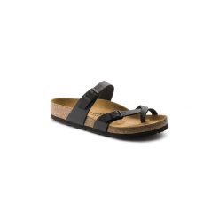 Klapki damskie Birkenstock 071791. Czarne klapki Birkenstock, bez wzorów, z materiału, bez obcasa. Za 607.00 zł.
