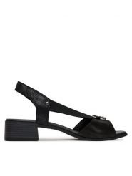 Go Soft Sandały RST-6088-05 Czarny. Czarne sandały GO SOFT, bez wzorów, z nubiku, bez obcasa, na słupku, bez zapięcia. Za 169.99 zł.