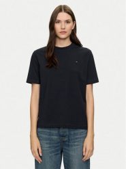 Tommy Hilfiger T-Shirt Modern Flag WW0WW43597 Granatowy Relaxed Fit. Niebieskie t-shirty TOMMY HILFIGER, xs, bez wzorów, z bawełny, bez kołnierzyka, bez ramiączek. Za 119.99 zł.