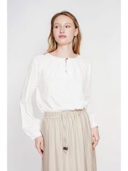 Le Jardin du Lin Lniana bluzka w kolorze białym rozmiar: 34. Białe bluzki Le jardin du lin, bez wzorów, ze lnu, bez kołnierzyka, bez ramiączek. Za 108.99 zł.