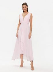 Rinascimento Sukienka wieczorowa CFC0117773003 Różowy Regular Fit. Czerwone sukienki Rinascimento, s, bez wzorów, z syntetyku, wizytowe, bez kołnierzyka, bez ramiączek. Za 739.99 zł.