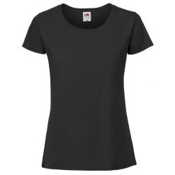 Koszulka Damska Iconic 190. Czarne bluzki FRUIT OF THE LOOM, xs, bez wzorów, sportowe, bez kołnierzyka, bez ramiączek. Za 38.99 zł.