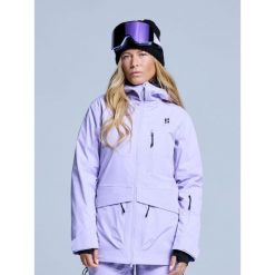 Kurtka narciarska - Damska - Hardshell - Freeride 3L - Liliowa. Fioletowe kurtki narciarskie POEDERBAAS, l, bez wzorów, z hardshellu, bez kaptura, narciarskie. Za 1,566.52 zł.