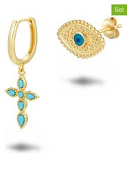 Les Favorites 2-częściowy zestaw pozłacanych kolczyków rozmiar: onesize. Niebieskie kolczyki Les Favorites, pozłacane. Za 121.99 zł.