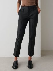 OPUS Spodnie "Ebbi" w kolorze czarnym rozmiar: 42/L28. Czarne spodnie materiałowe Opus, l, bez wzorów, z materiału, z podwyższonym stanem. Za 220.63 zł.