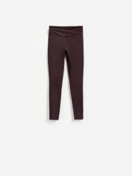 Gładkie legginsy - ciemnofioletowy. Fioletowe legginsy Reserved, l, bez wzorów, z dzianiny. Za 89.99 zł.