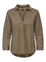 ONLY Bluzka w kolorze jasnobrązowym rozmiar: XS. Brązowe bluzki Only, xs, bez wzorów, bez kołnierzyka, bez ramiączek. Za 43.99 zł.