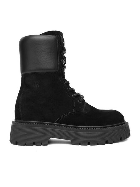 Badura Trzewiki EO-AMIRA-8002 Czarny. Czarne botki Badura, bez wzorów, ze skóry, bez obcasa, bez zapięcia. Za 429.99 zł.