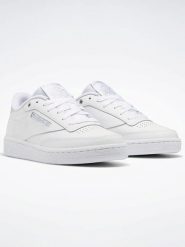 Reebok Skórzane sneakersy "Club C 85" w kolorze srebrno-białym rozmiar: 38,5. Białe trampki Reebok, bez wzorów, bez zapięcia. Za 161.73 zł.