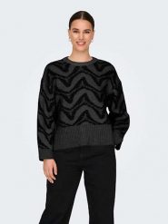 ONLY Sweter w kolorze czarnym rozmiar: L. Czarne swetry Only, l, bez wzorów, ze splotem, bez ramiączek. Za 85.95 zł.