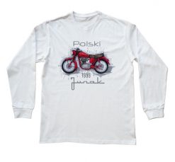 Junak — bluzka z długim rękawem. Białe bluzki nikiniki, s, bez wzorów, z bawełny, bez kołnierzyka, bez ramiączek. W wyprzedaży za 75.65 zł.