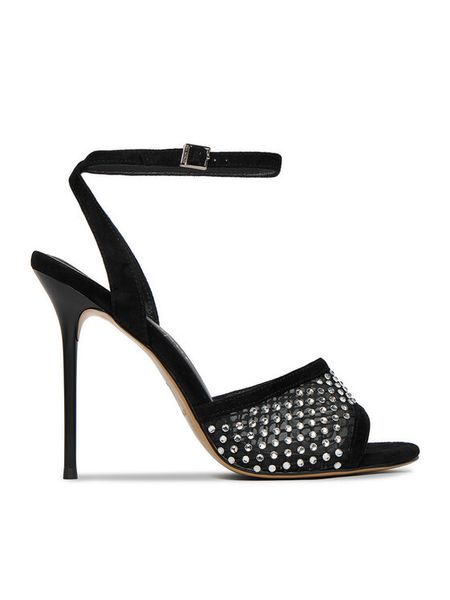 Eva Minge Sandały EO-ZARA-LT934-79 Czarny. Czarne sandały Eva Minge, bez wzorów, ze skóry, bez obcasa, na szpilce, bez zapięcia. Za 367.99 zł.