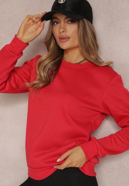 Czerwona Bluza Diyo. Czerwone bluzy Renee, na jesień, l, bez wzorów, z jeansu, bez kaptura. Za 39.99 zł.