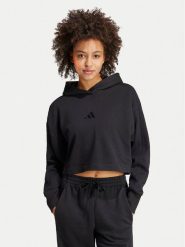 Adidas Bluza ALL SZN French Terry 3-Stripes JI9104 Czarny Regular Fit. Czarne bluzy Adidas, l, bez wzorów, z bawełny, bez kaptura. Za 169.99 zł.