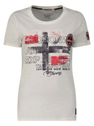 Geographical Norway Koszulka "Jarry" w kolorze białym rozmiar: L. Białe bluzki Geographical Norway, l, bez wzorów, z bawełny, bez kołnierzyka, bez ramiączek. Za 61.89 zł.
