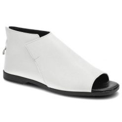 Białe Sandały Lemar Modne Skórzane Buty. Białe sandały Lemar, bez wzorów, z materiału, eleganckie, bez obcasa, na płaskiej podeszwie, bez zapięcia. Za 210.00 zł.