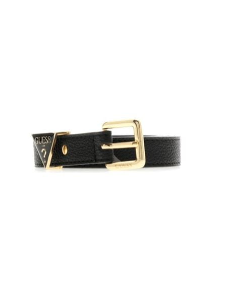 Guess Pasek 183158 Czarny. Czarne paski Guess, z aplikacjami, ze skóry. Za 194.99 zł.